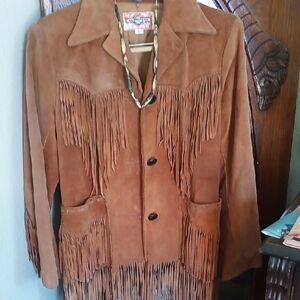 MsBrown Suede Fringe Jacket